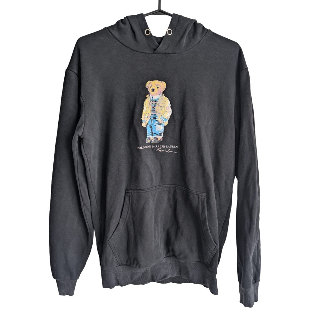 Polo by Ralph Lauren Black Hoodie with Bear Graphic